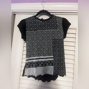 Sheer black and white top